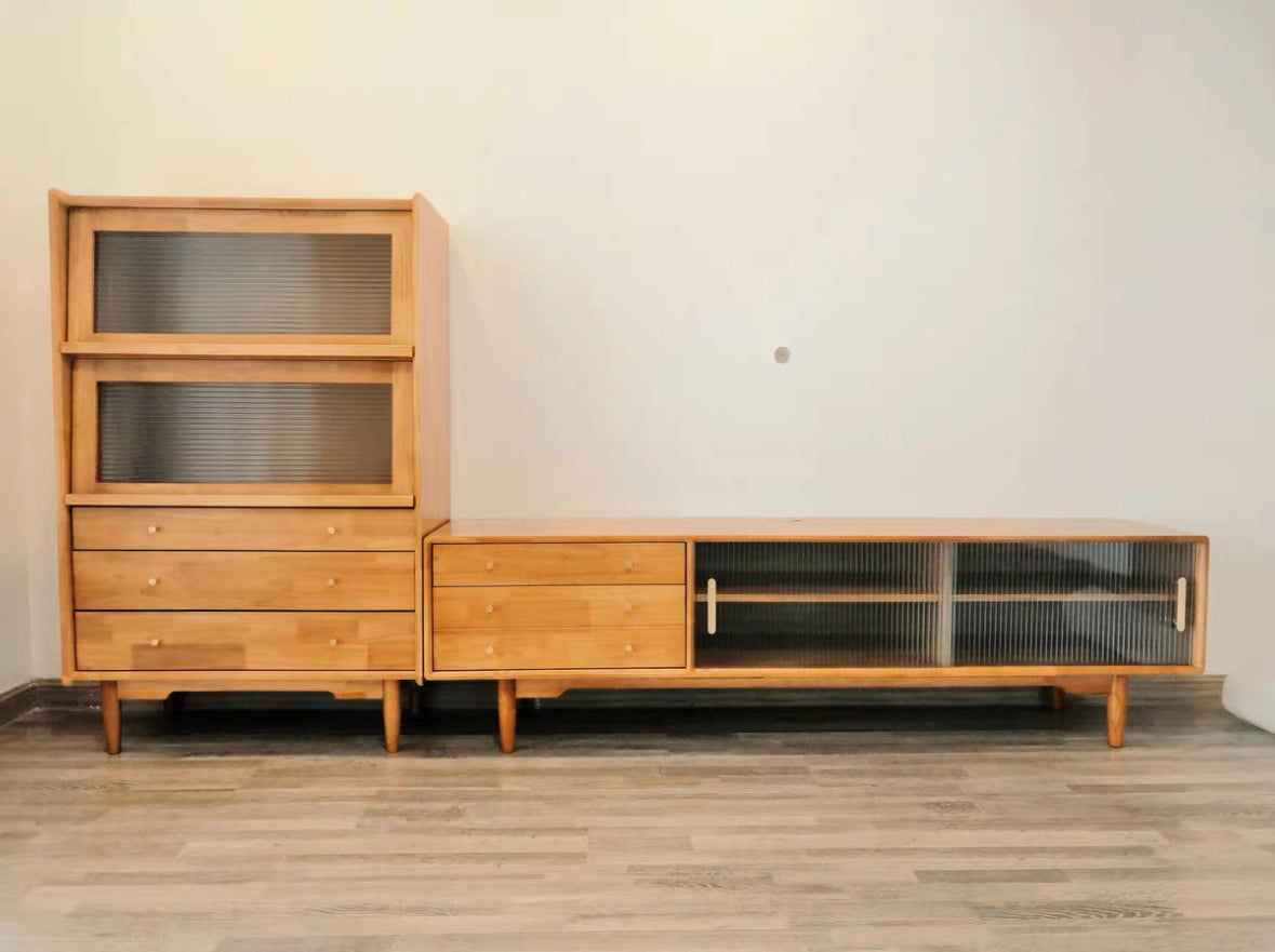 ๐๐๐๐ Japanese style glass cabinet door TV cabinet solid wood ๐ญ๐ฏ ๐๐๐๐ข๐ง๐๐ญ