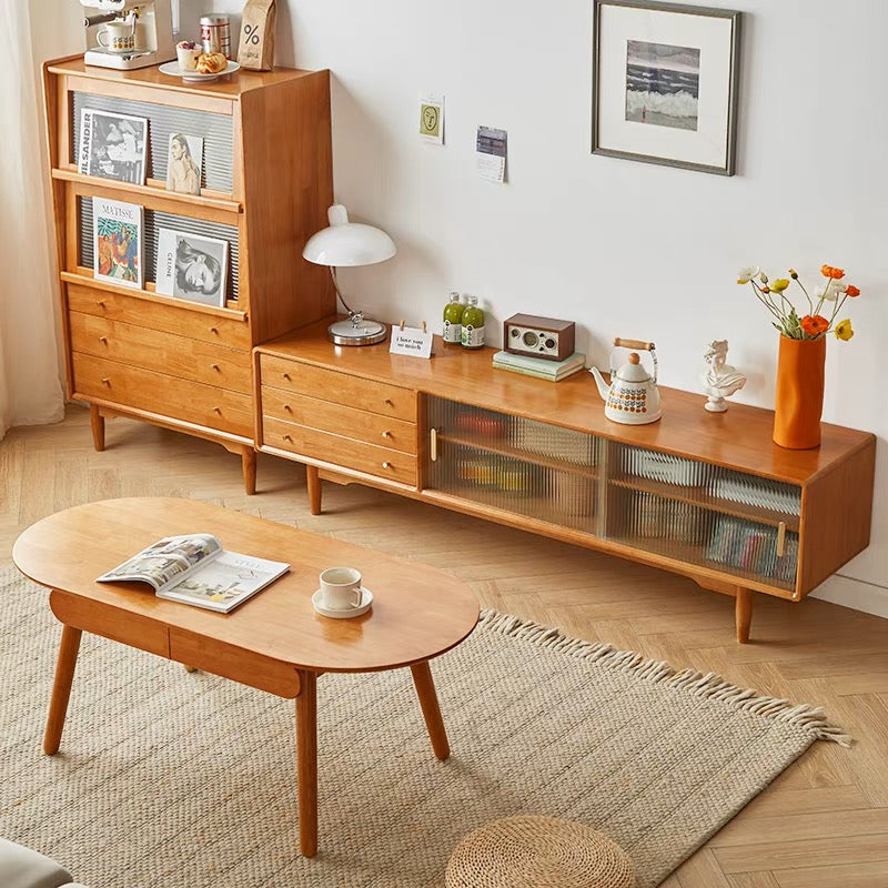 ๐๐๐๐ Japanese style glass cabinet door TV cabinet solid wood ๐ญ๐ฏ ๐๐๐๐ข๐ง๐๐ญ