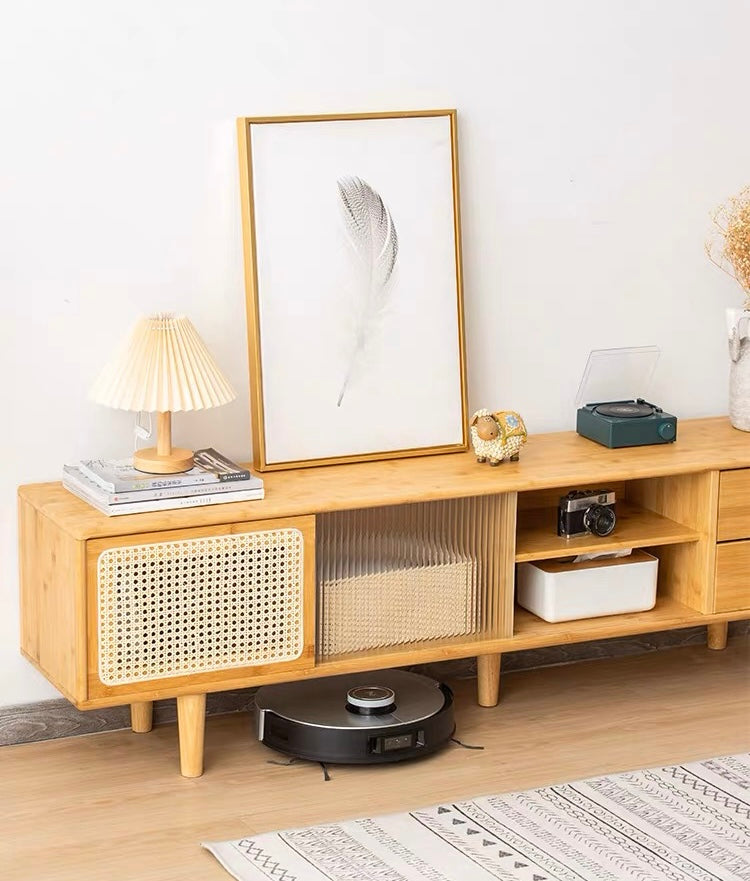 ๐๐๐๐ Japanese style rattan woven bamboo TV cabinet๐ญ๐ฏ ๐๐๐๐ข๐ง๐๐ญ