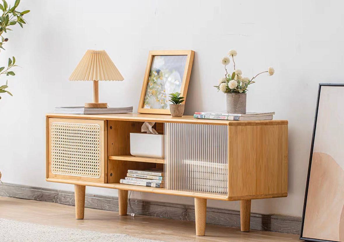 ๐๐๐๐ Japanese style rattan woven bamboo TV cabinet๐ญ๐ฏ ๐๐๐๐ข๐ง๐๐ญ