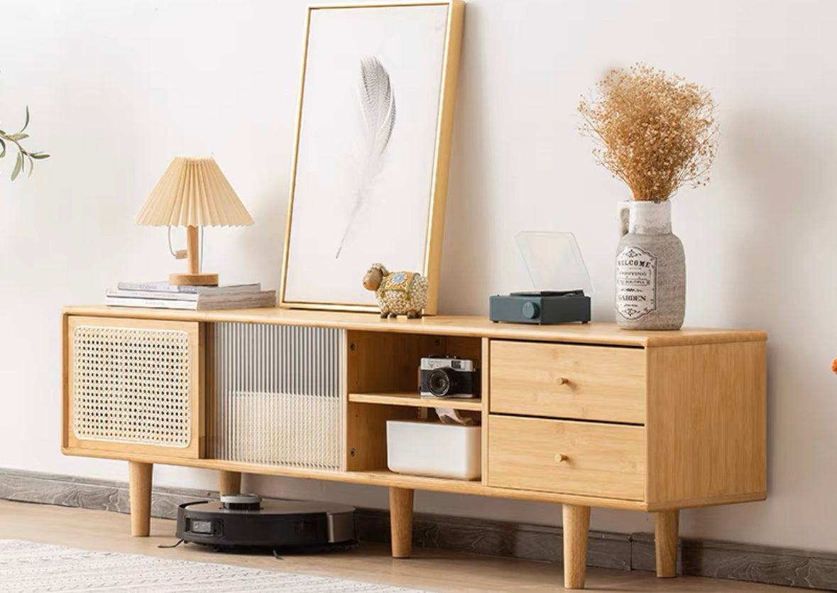 ๐๐๐๐ Japanese style rattan woven bamboo TV cabinet๐ญ๐ฏ ๐๐๐๐ข๐ง๐๐ญ