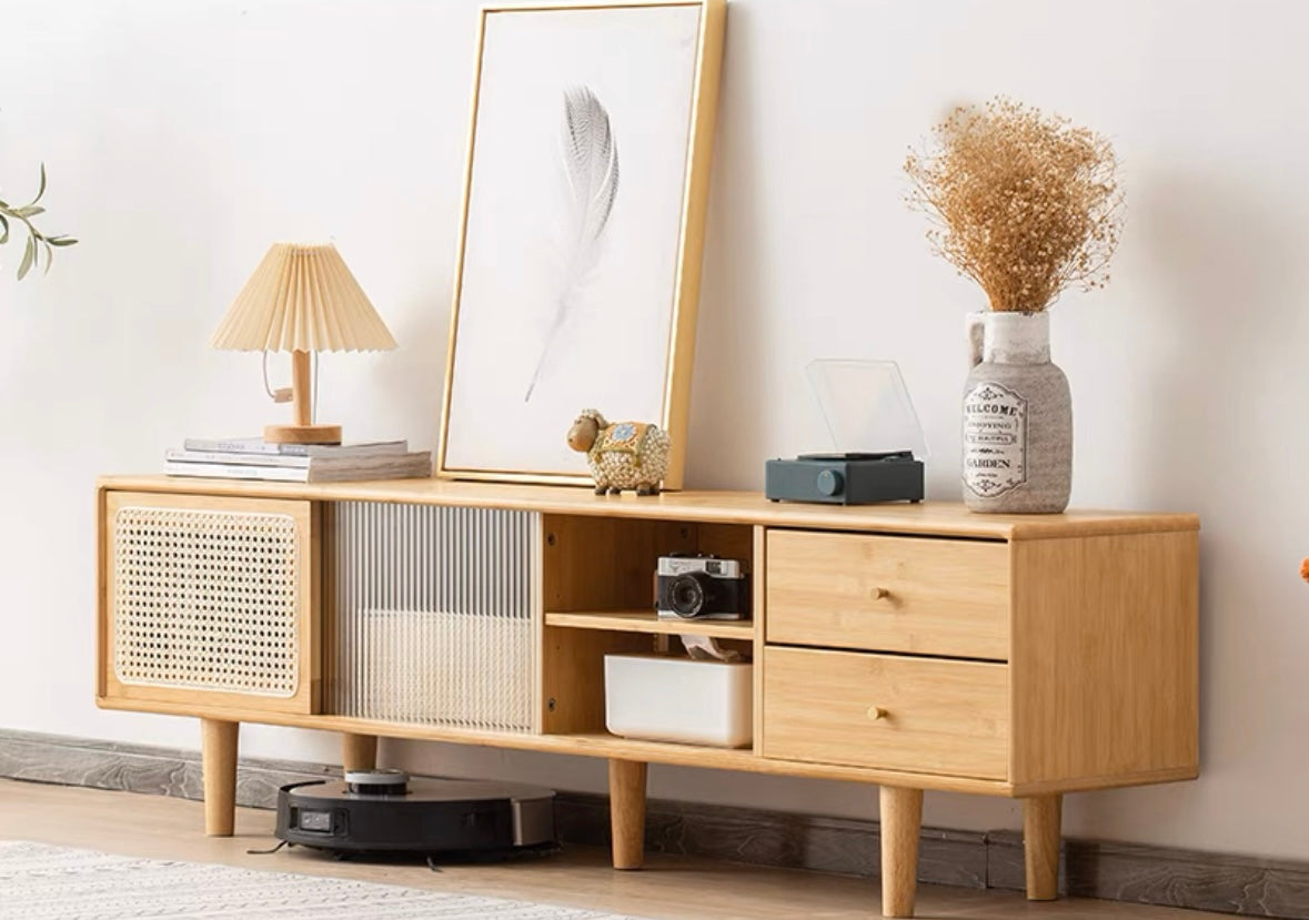 ๐๐๐๐ Japanese style rattan woven bamboo TV cabinet๐ญ๐ฏ ๐๐๐๐ข๐ง๐๐ญ