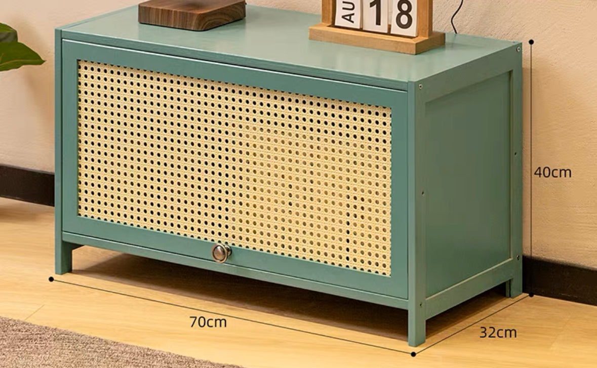 ๐๐๐๐ Retro rattan/nanzhu TV cabinet green๐ญ๐ฏ ๐๐๐๐ข๐ง๐๐ญ