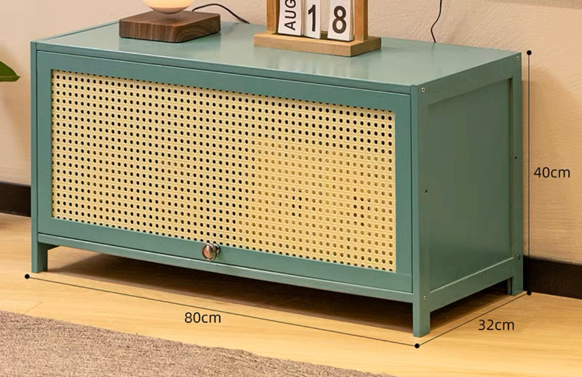 ๐๐๐๐ Retro rattan/nanzhu TV cabinet green๐ญ๐ฏ ๐๐๐๐ข๐ง๐๐ญ