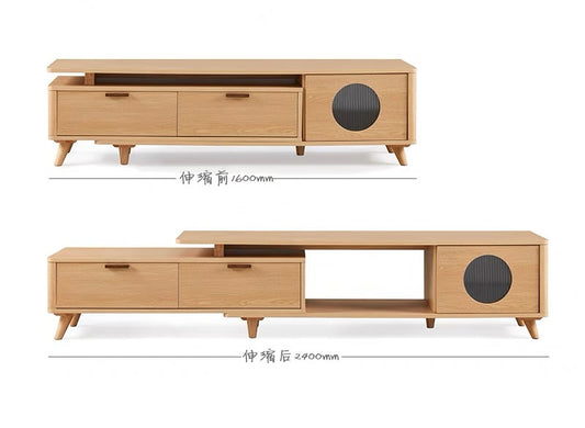 禅リビング-可伸縮電視櫃【實木】