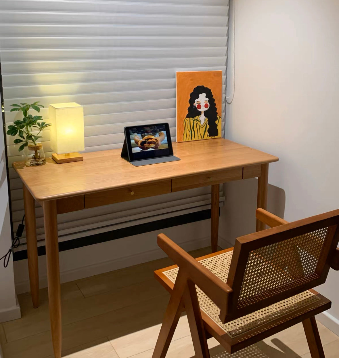 ๐๐๐๐ Japanese cherry wood pencil desk