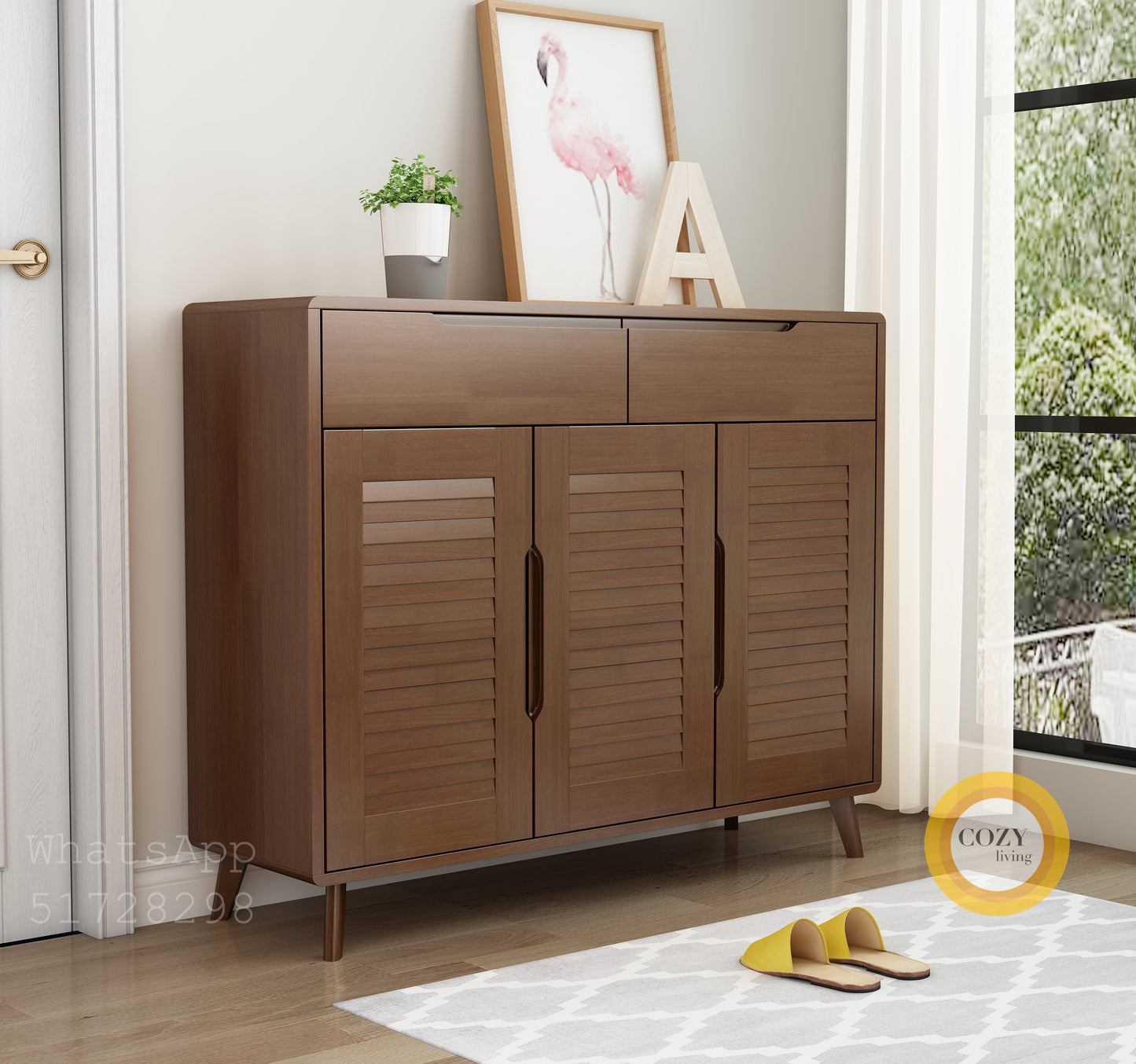 YF-50 solid wood shoe cabinet 