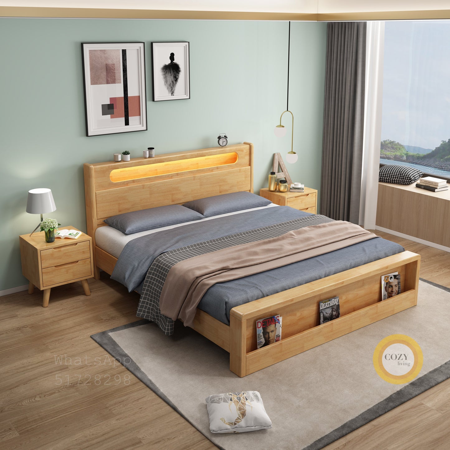 992 Nordic solid wood bed 