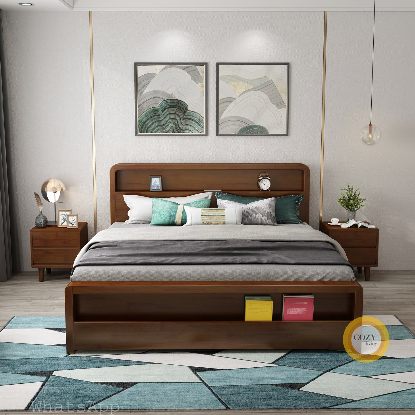 916 Nordic solid wood bed 