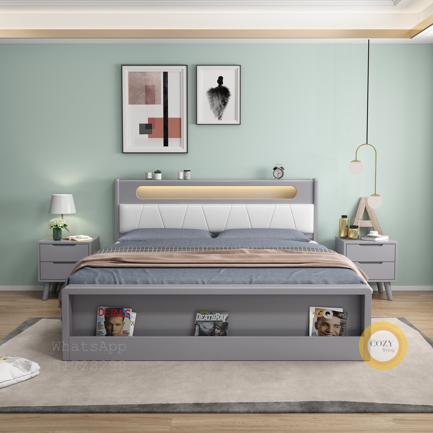 992 Nordic solid wood bed 