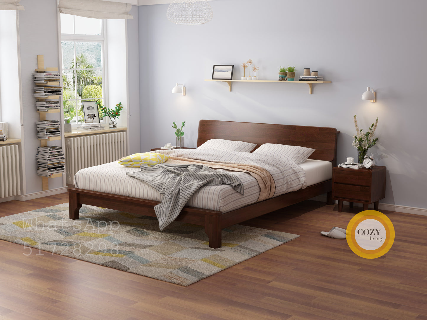 107 solid wood bed 