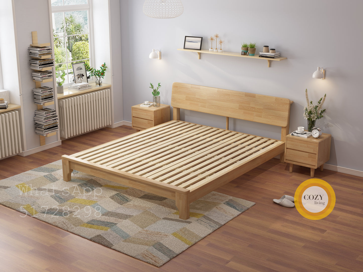 107 solid wood bed 