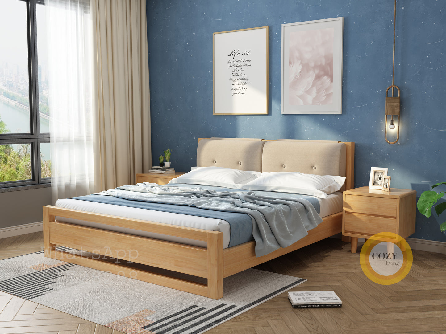 09 Japanese solid wood bed 