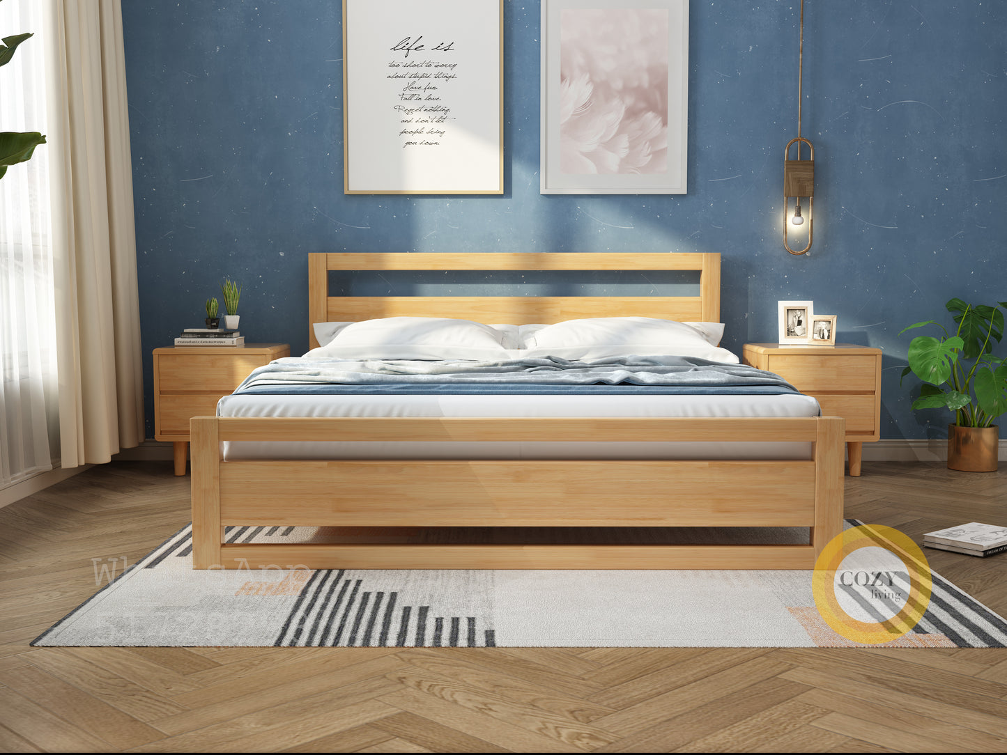 09 Japanese solid wood bed 