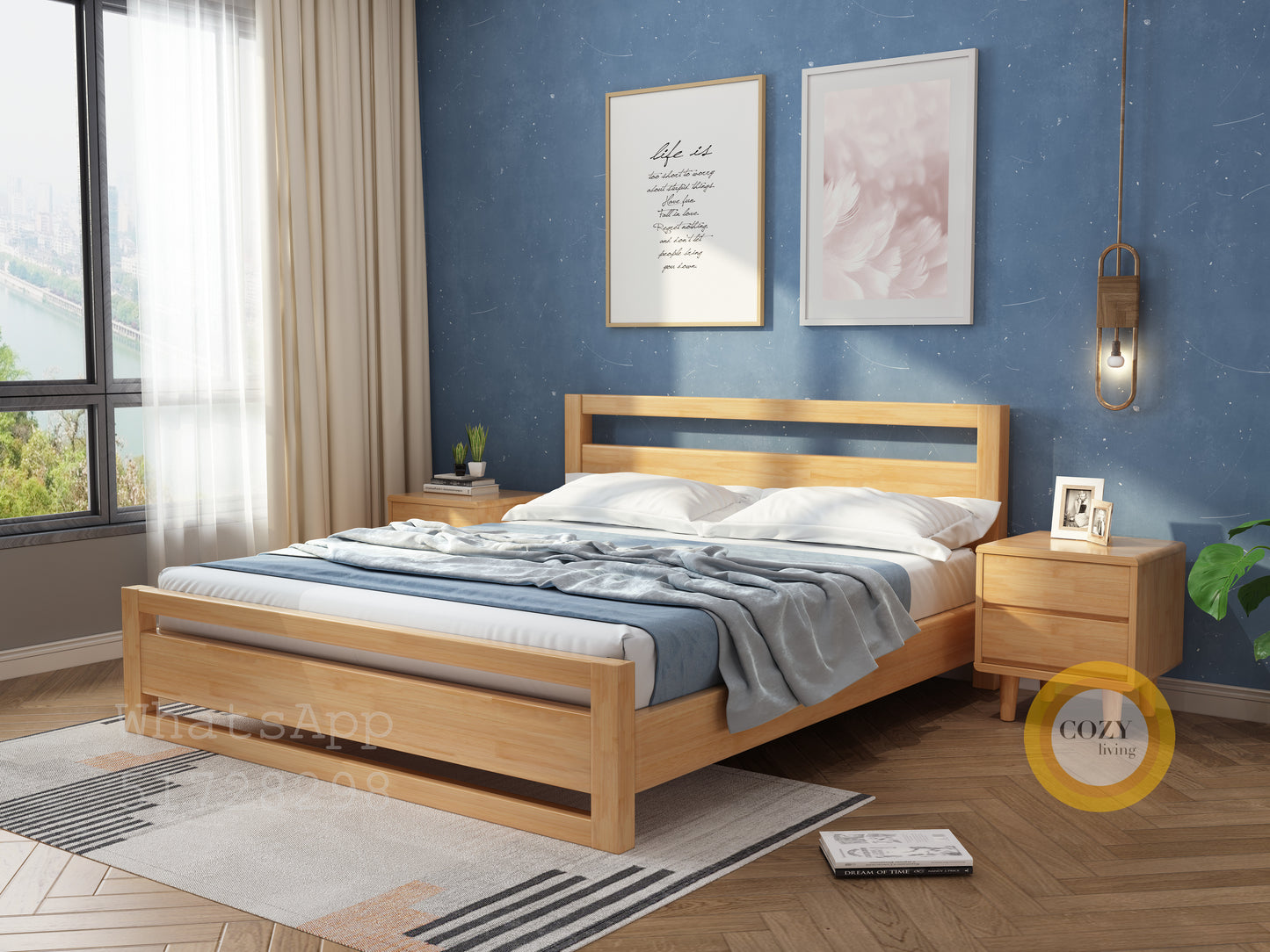 09 Japanese solid wood bed 