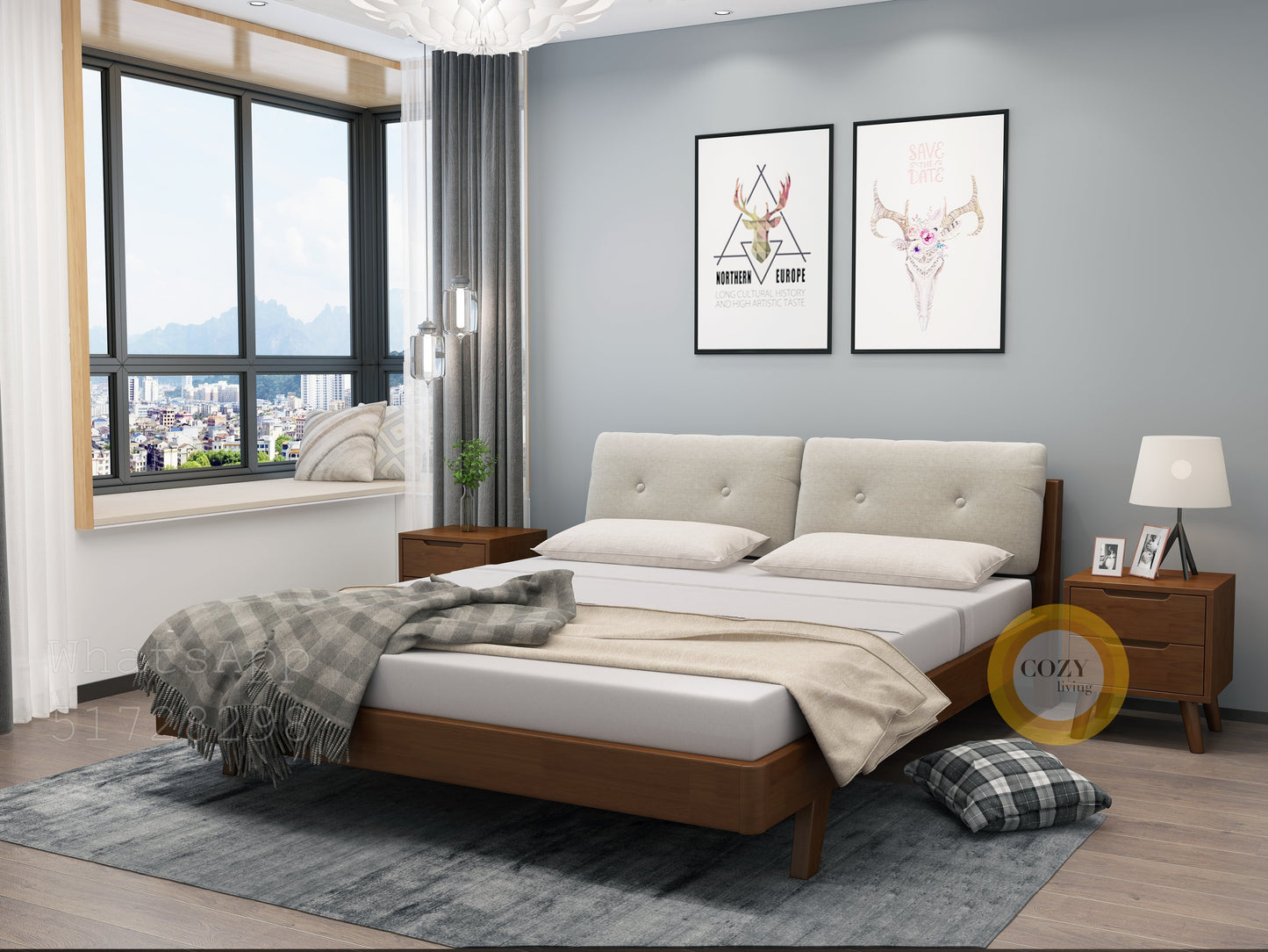 801 solid wood bed 