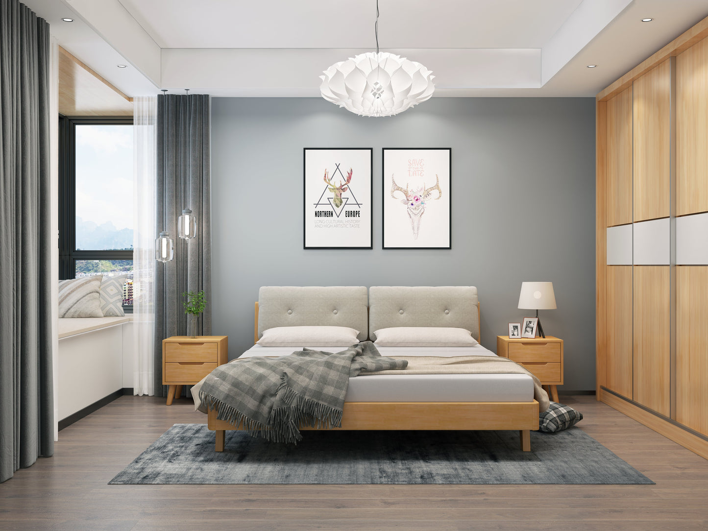 801 solid wood bed 