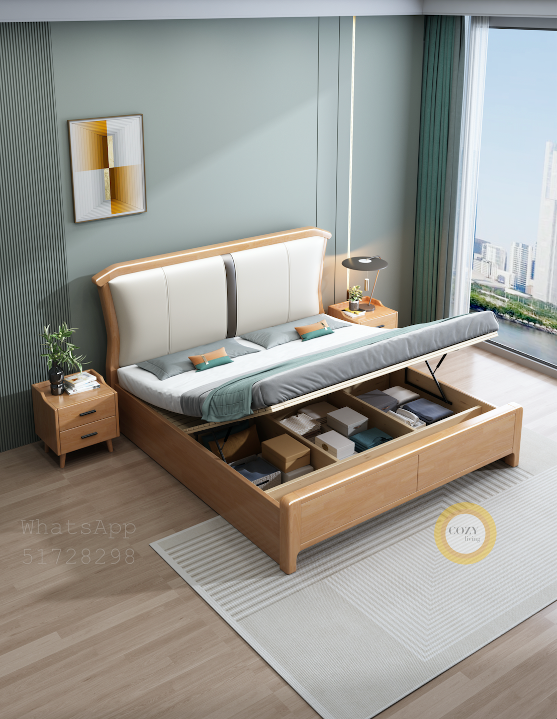 W01 solid wood bed 