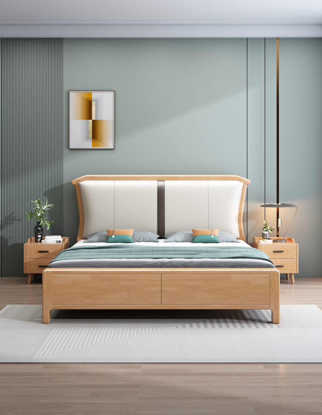 W01 solid wood bed 