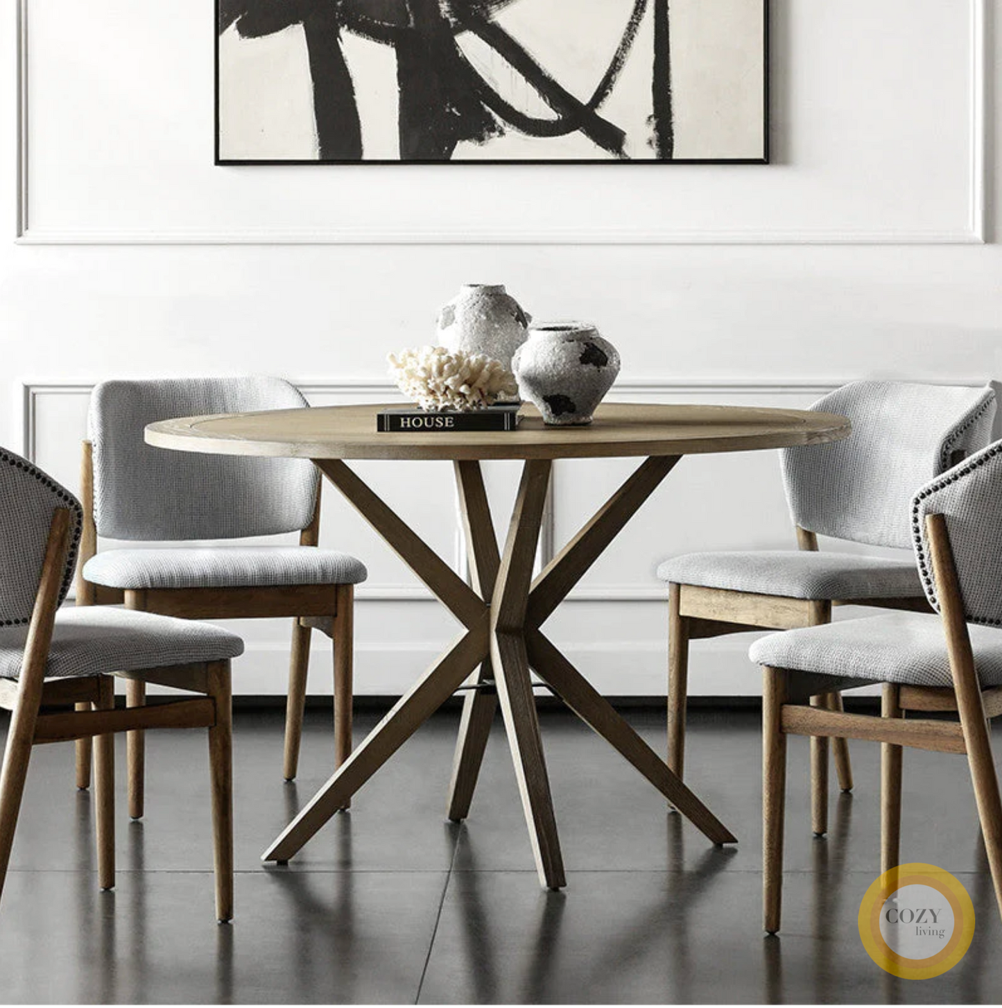 8 Chaffin solid wood round table