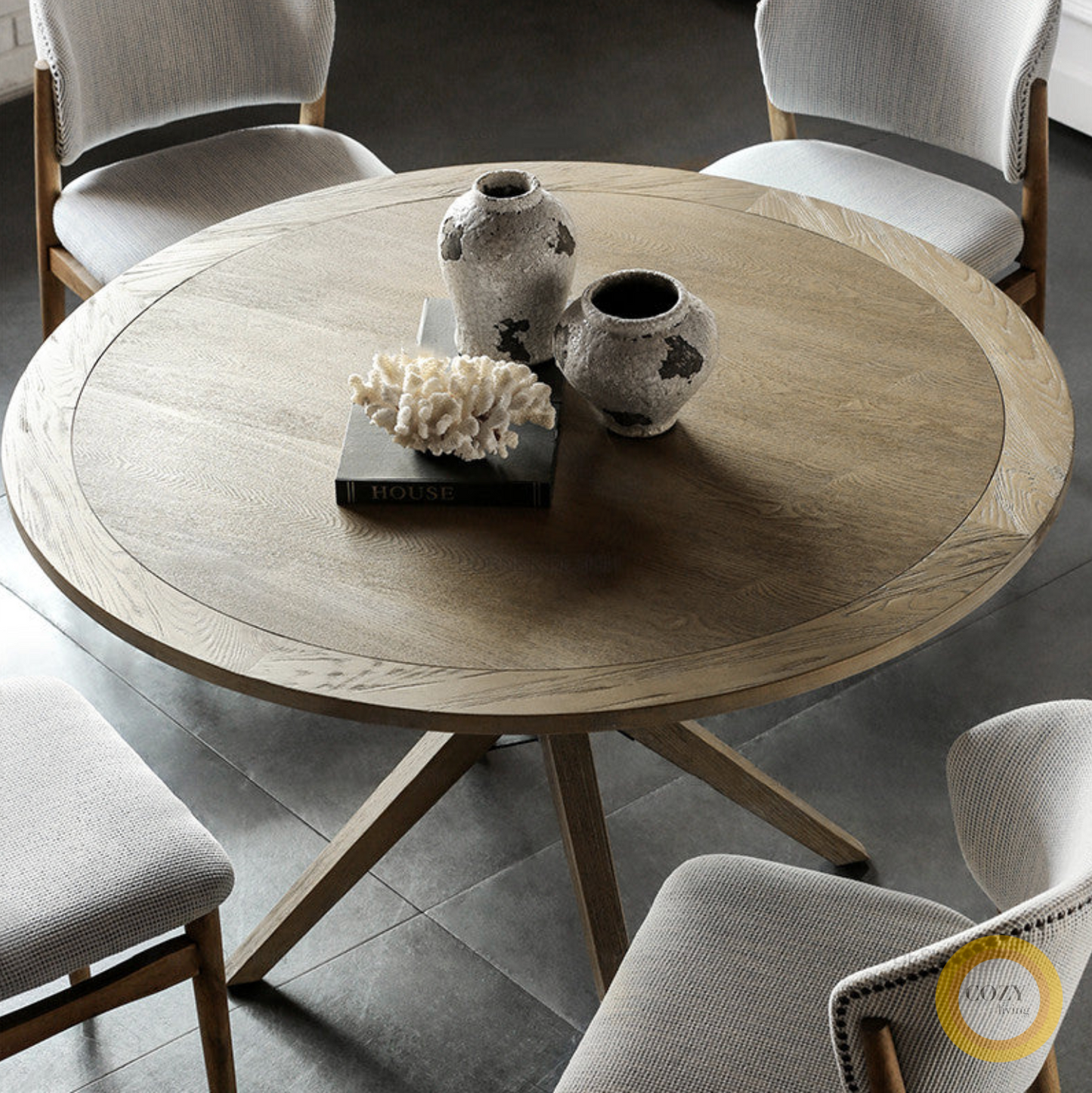8 Chaffin solid wood round table