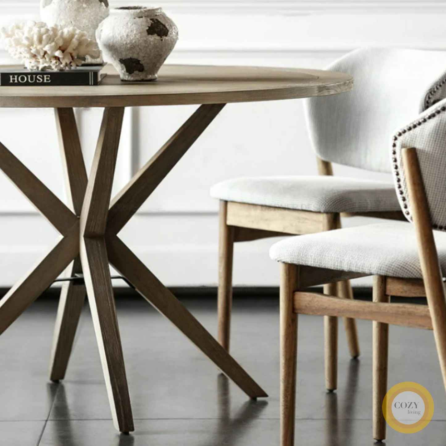 8 Chaffin solid wood round table