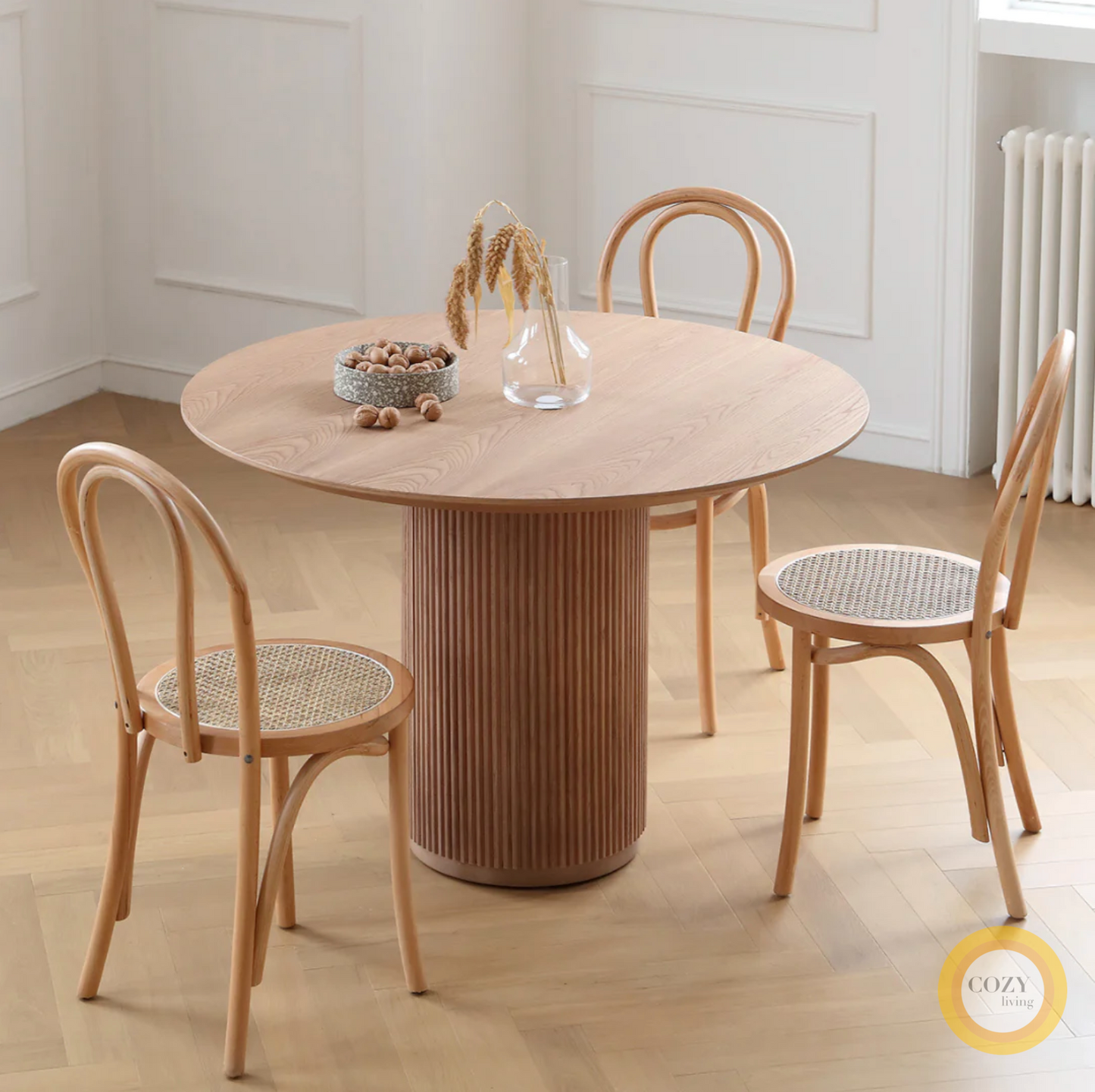 1 solid wood round table