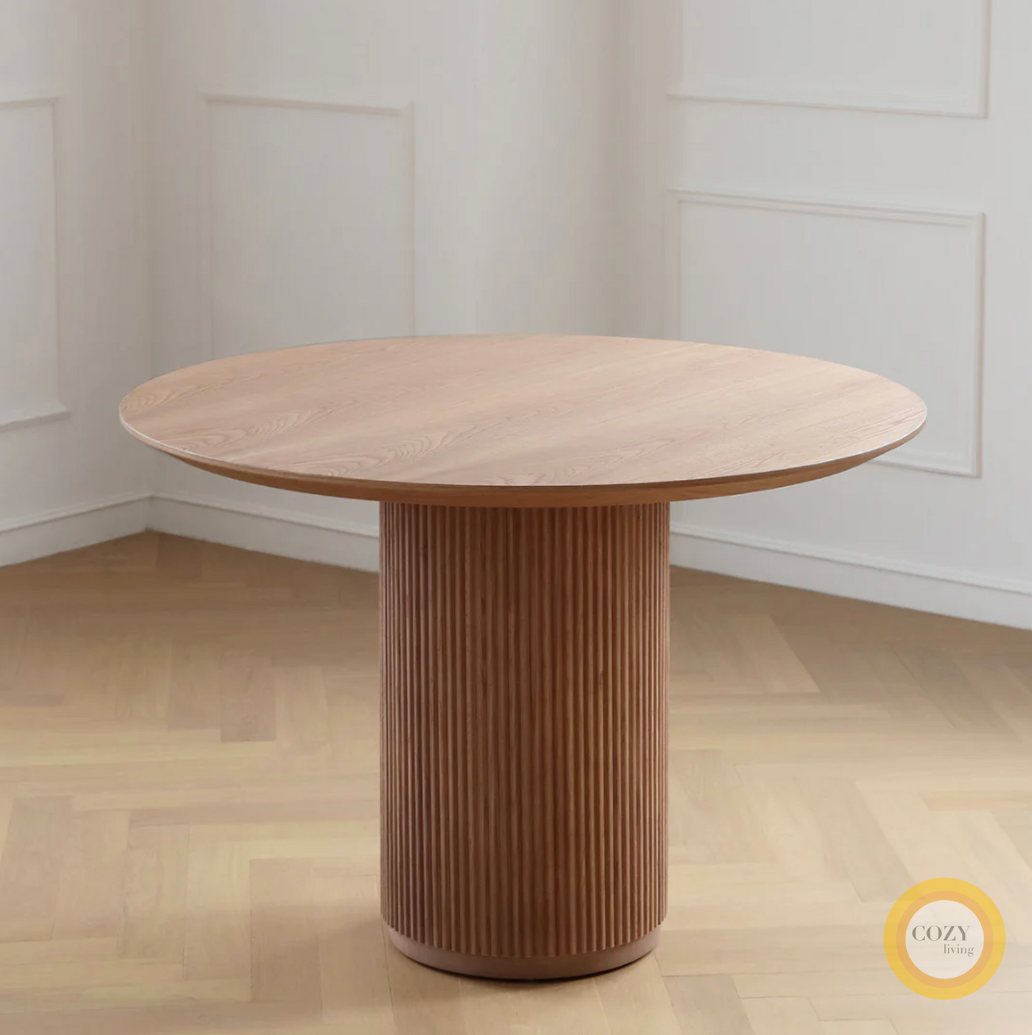 1 solid wood round table