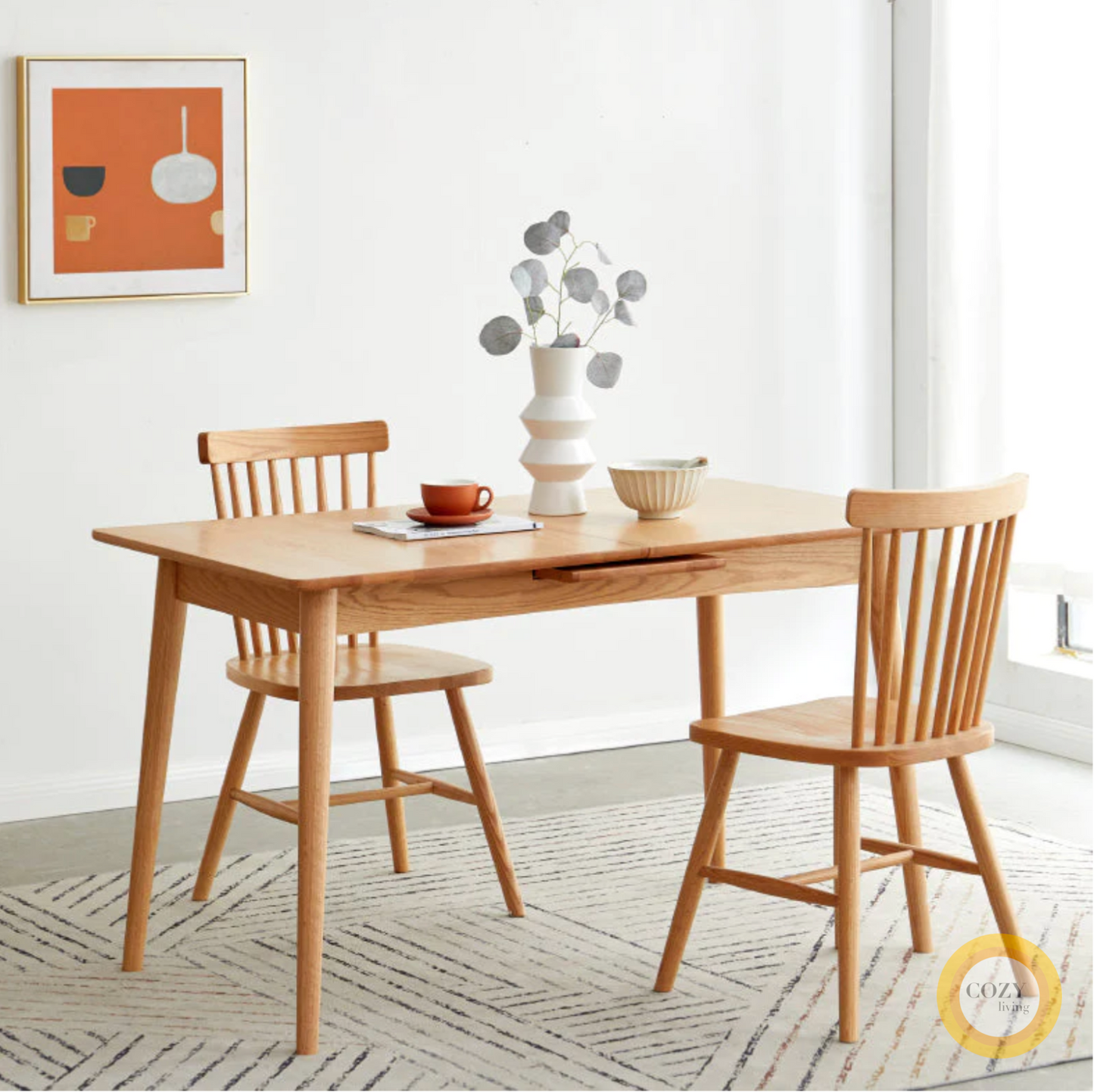 12 Fincham retractable solid wood table