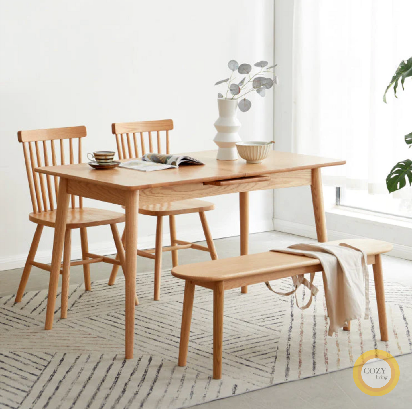 12 Fincham retractable solid wood table