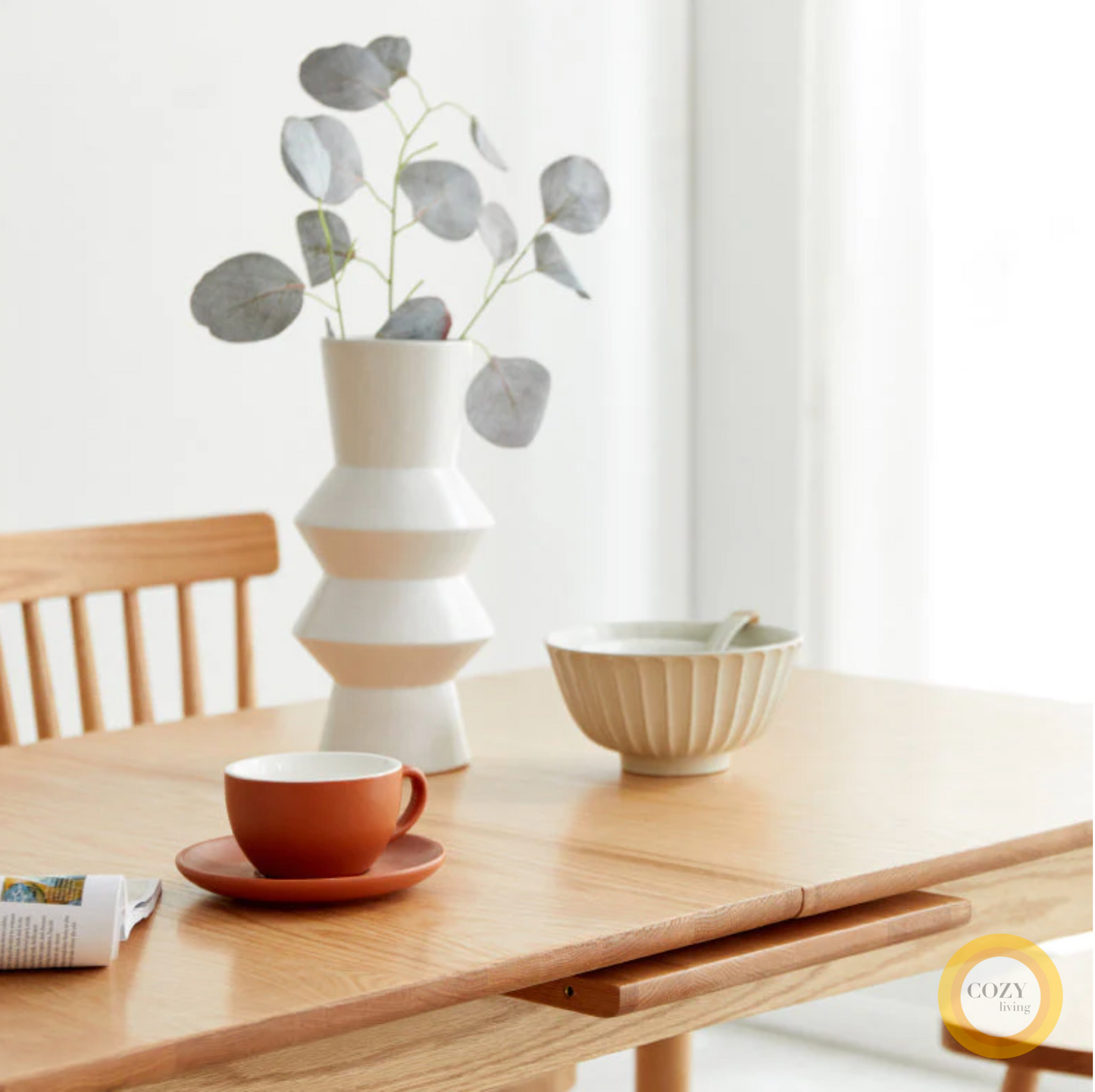 12 Fincham retractable solid wood table