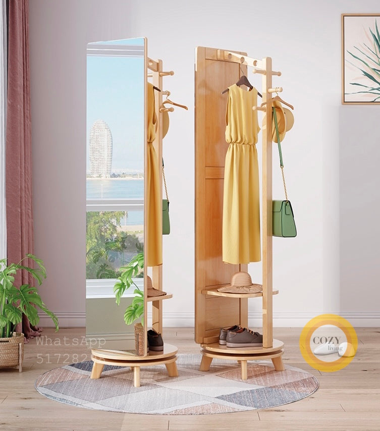 YF-9005 solid wood full-length mirror 