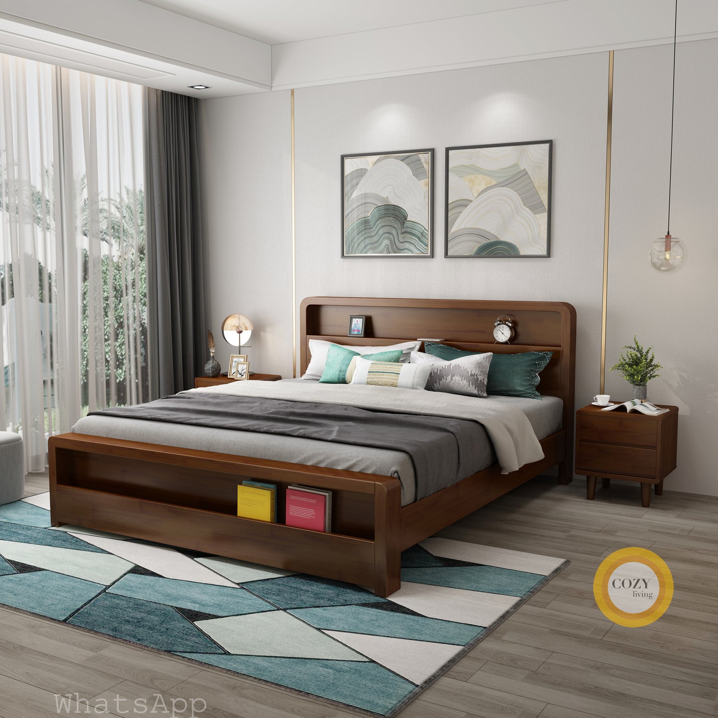 916 Nordic solid wood bed 