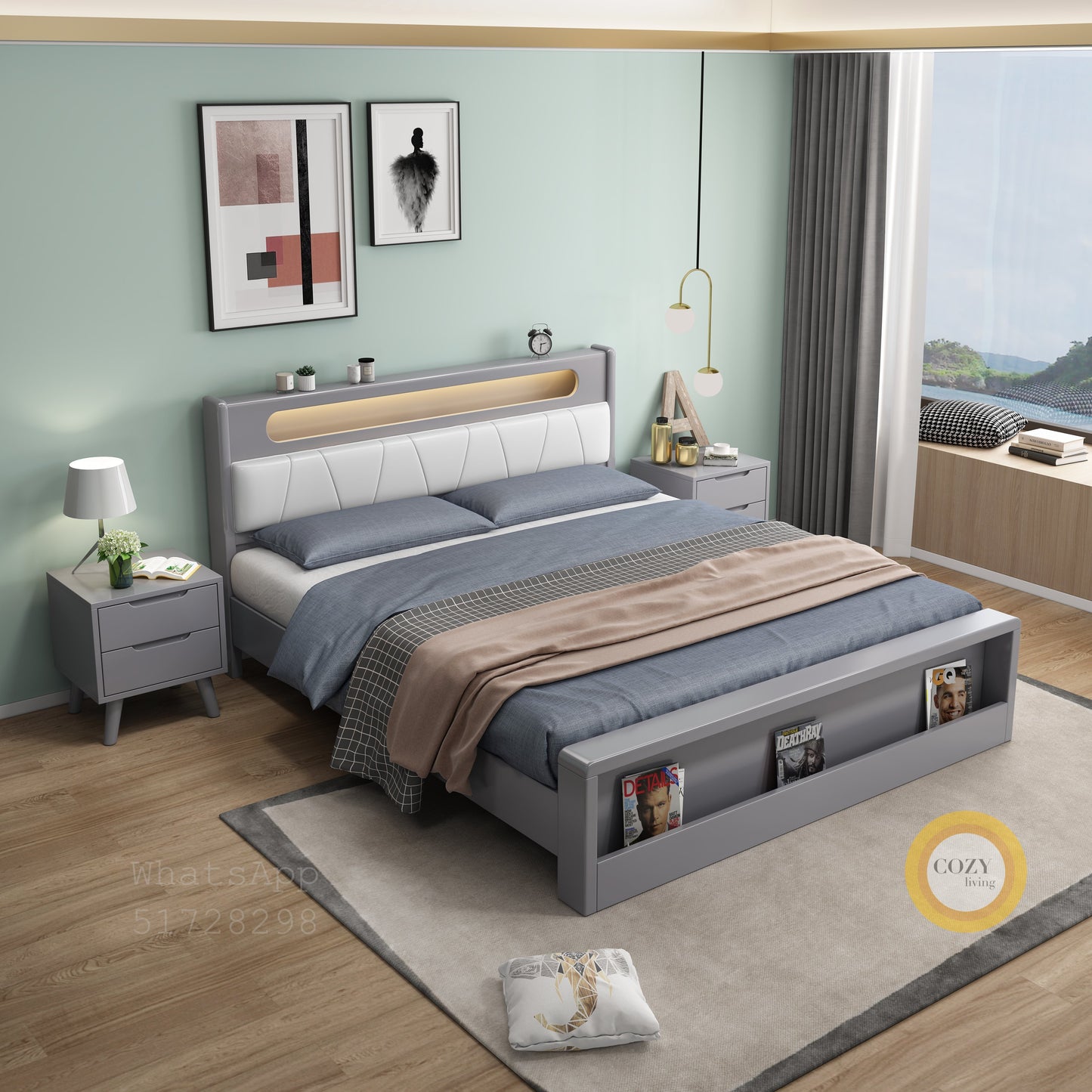 992 Nordic solid wood bed 