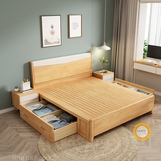 611 Nordic solid wood bed 