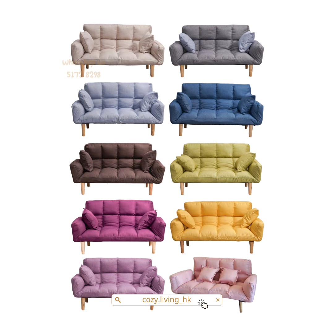 𝐂𝐎𝐙𝐘 𝐋𝐈𝐕𝐈𝐍𝐆 Japanese style lazy sofa bed [free solid wood feet]
