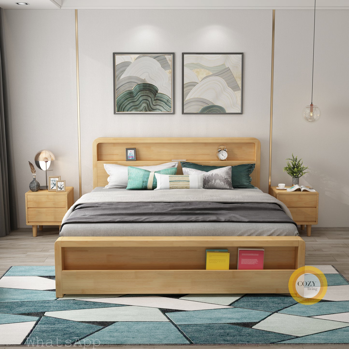916 Nordic solid wood bed 