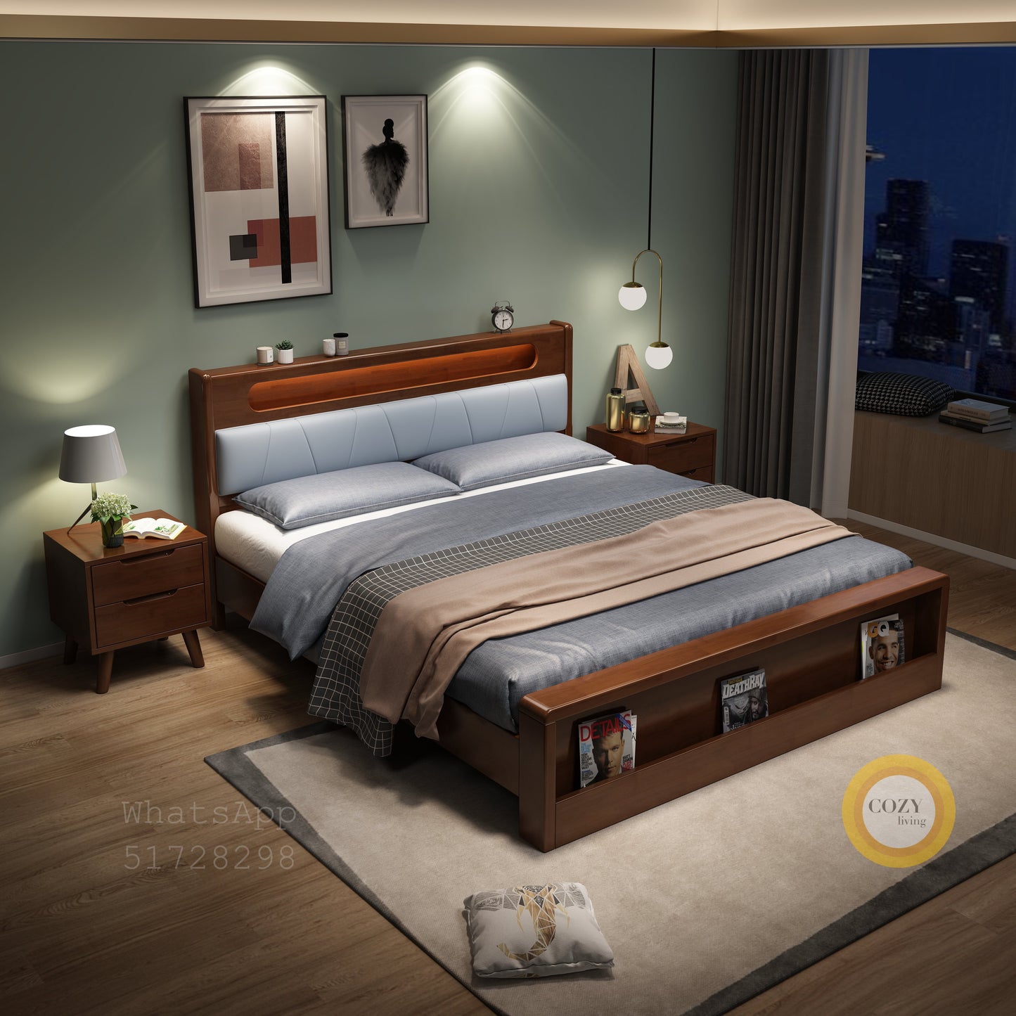 992 Nordic solid wood bed 