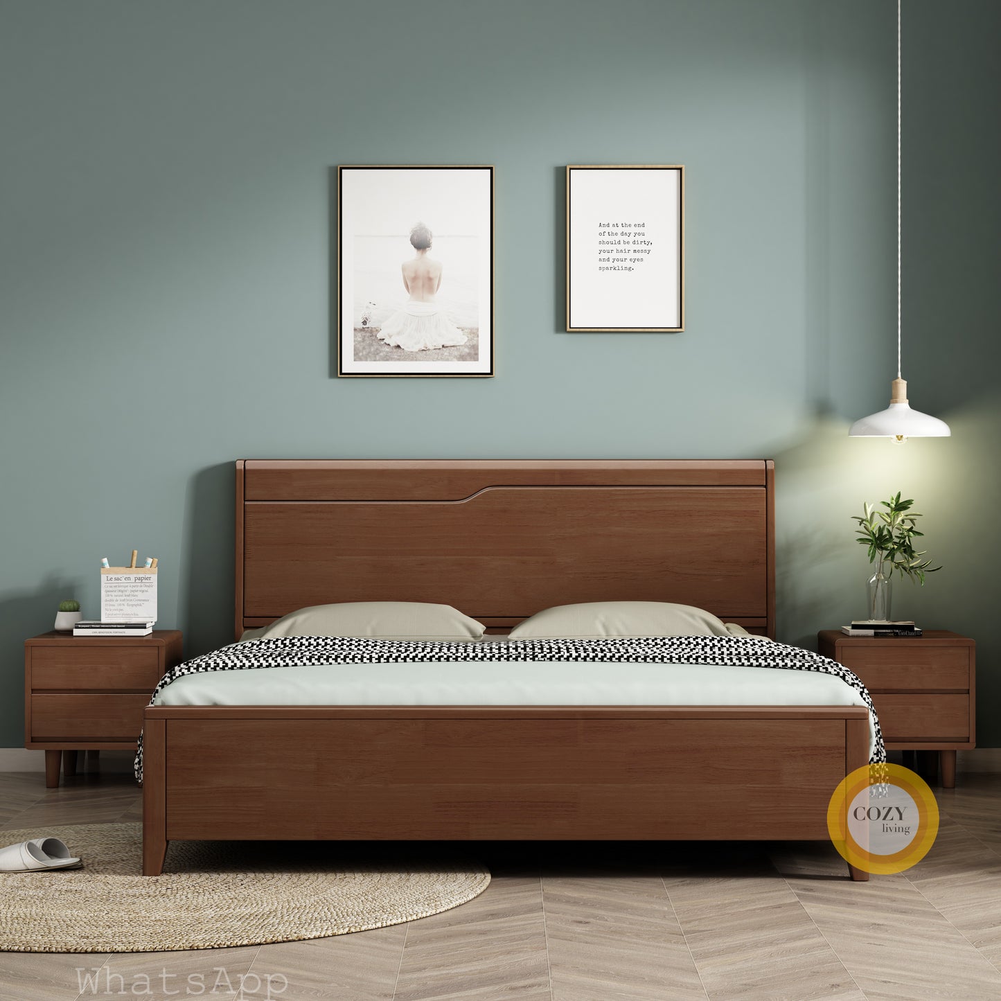 619 Nordic solid wood bed 