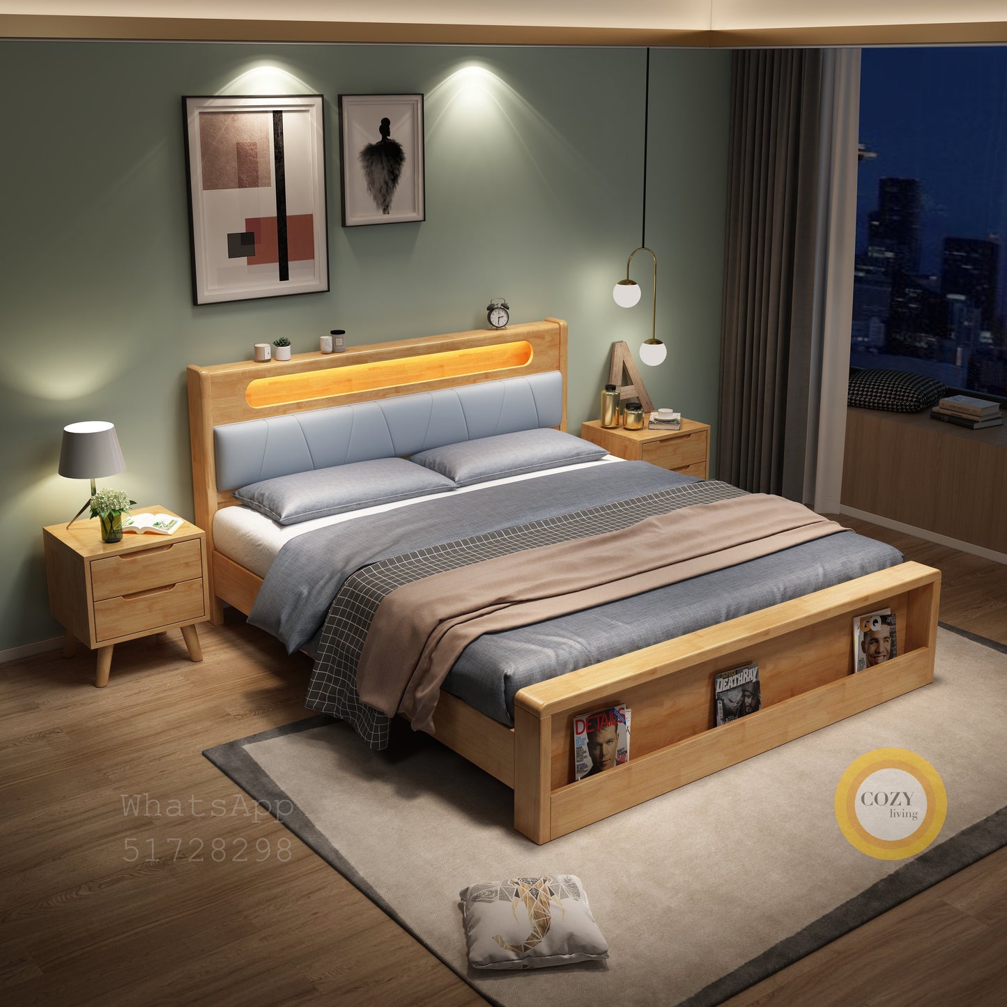 992 Nordic solid wood bed 