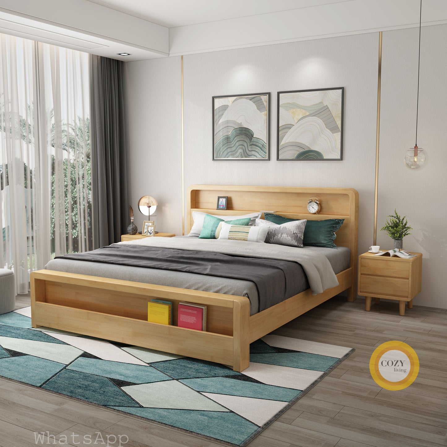 916 Nordic solid wood bed 