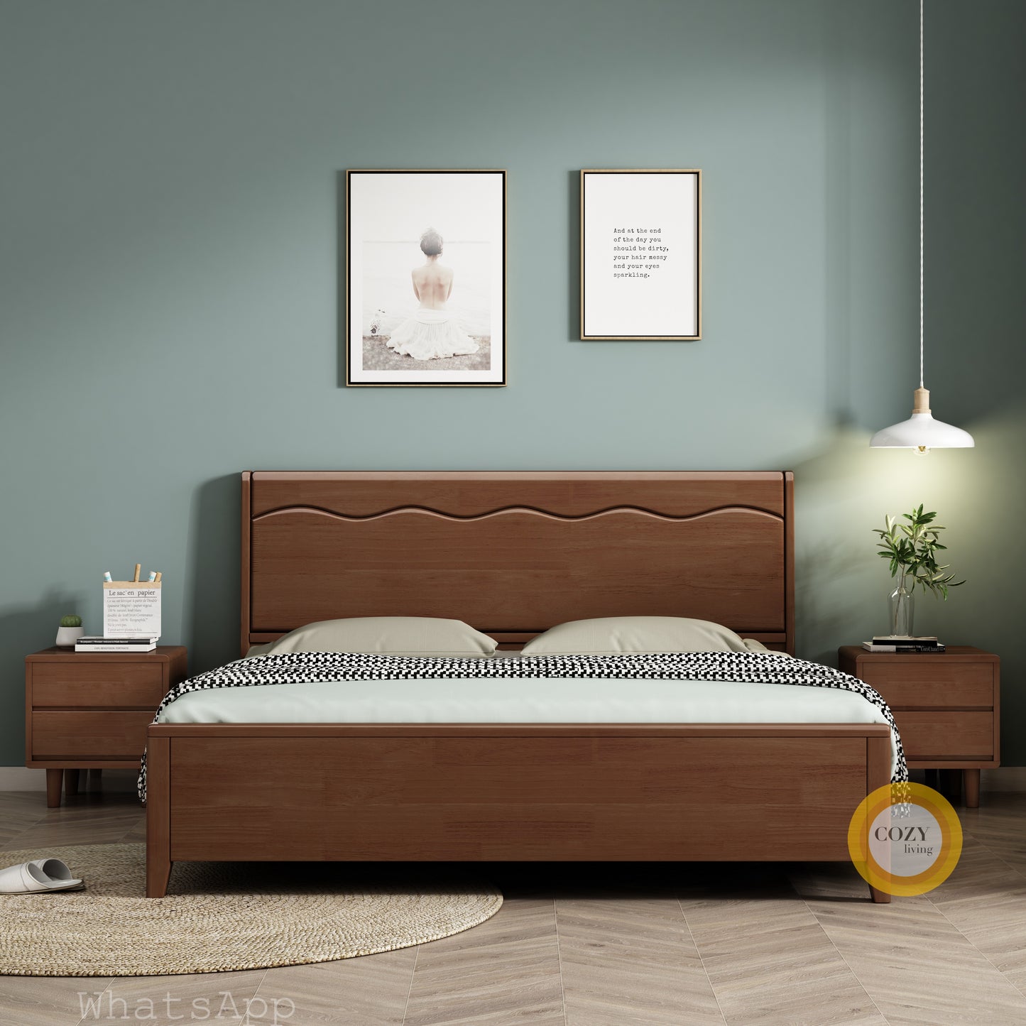 616 Nordic solid wood bed 