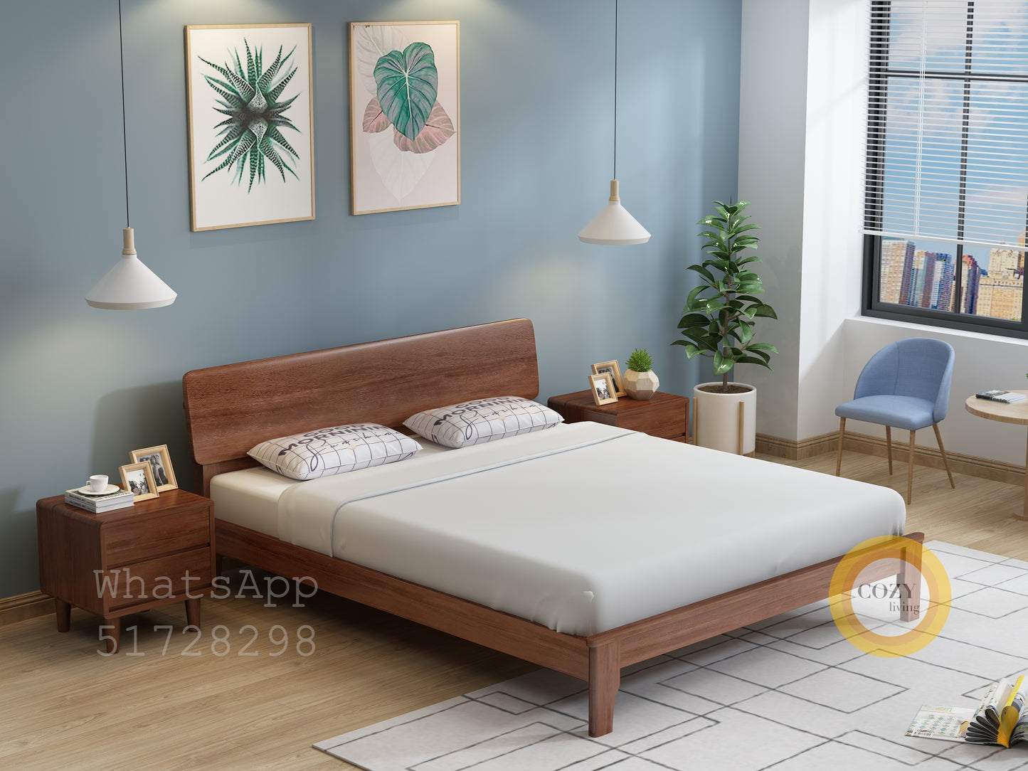 107 solid wood bed 