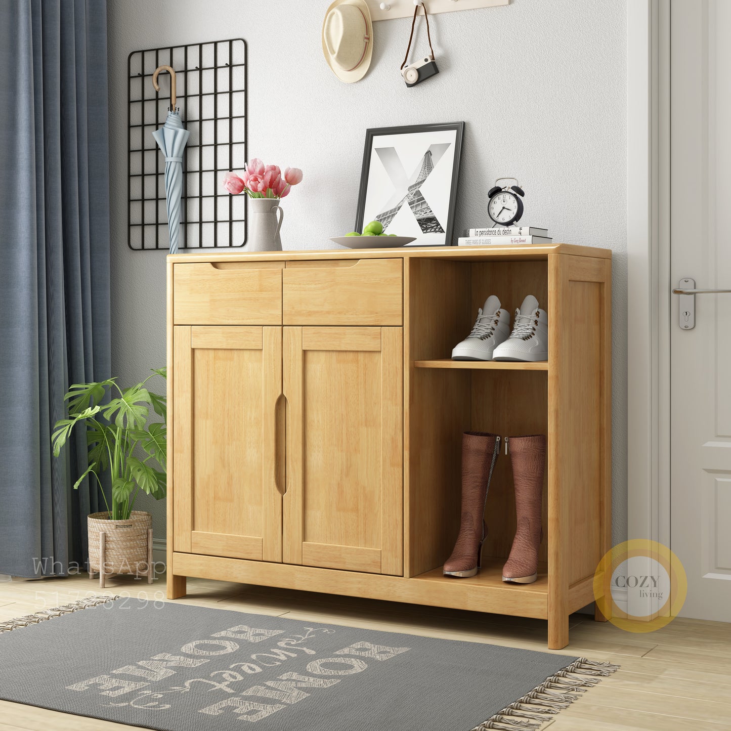 YF-X12 solid wood shoe cabinet 