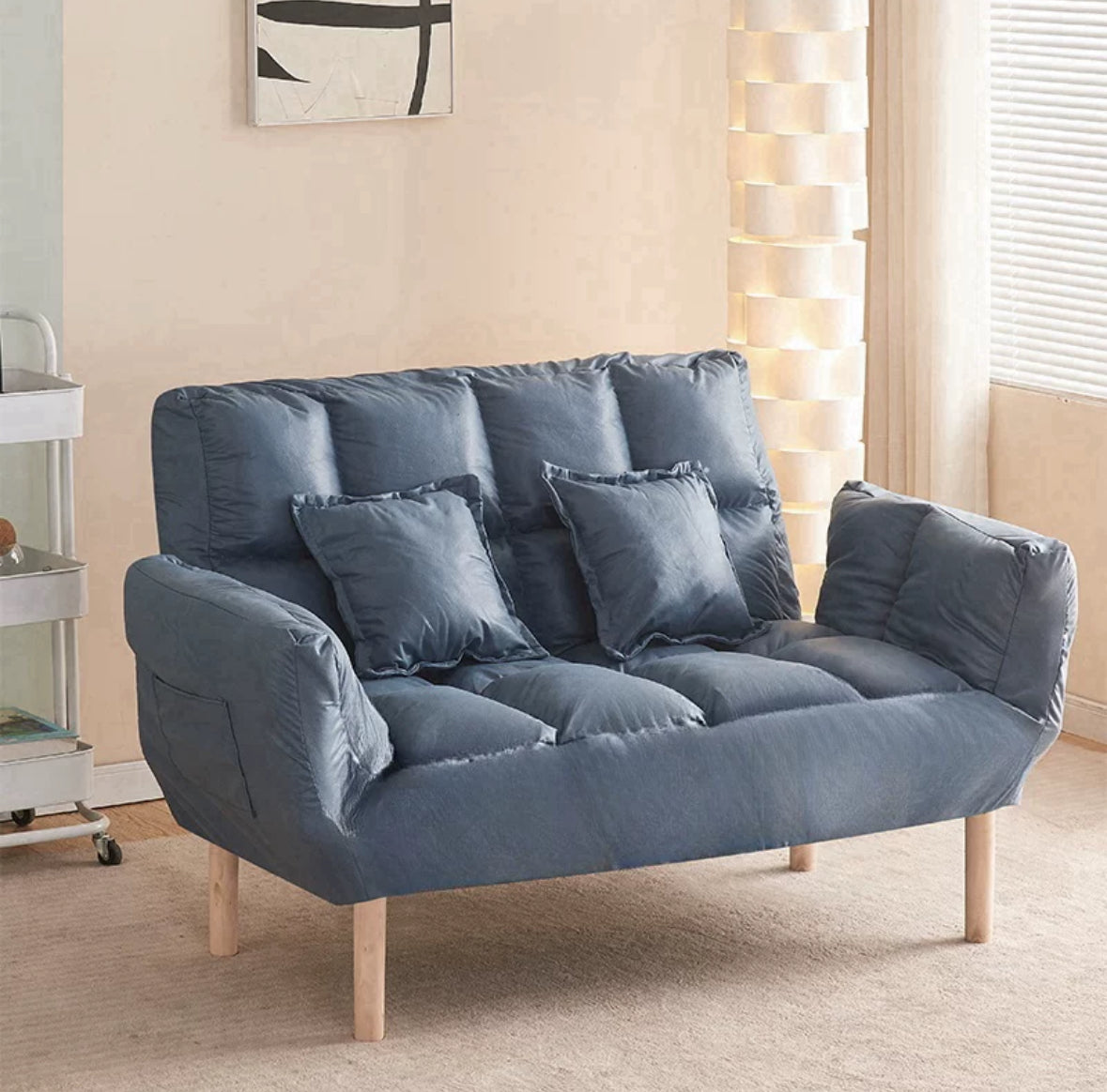 𝐂𝐎𝐙𝐘 𝐋𝐈𝐕𝐈𝐍𝐆 Japanese style lazy sofa bed [free solid wood feet]