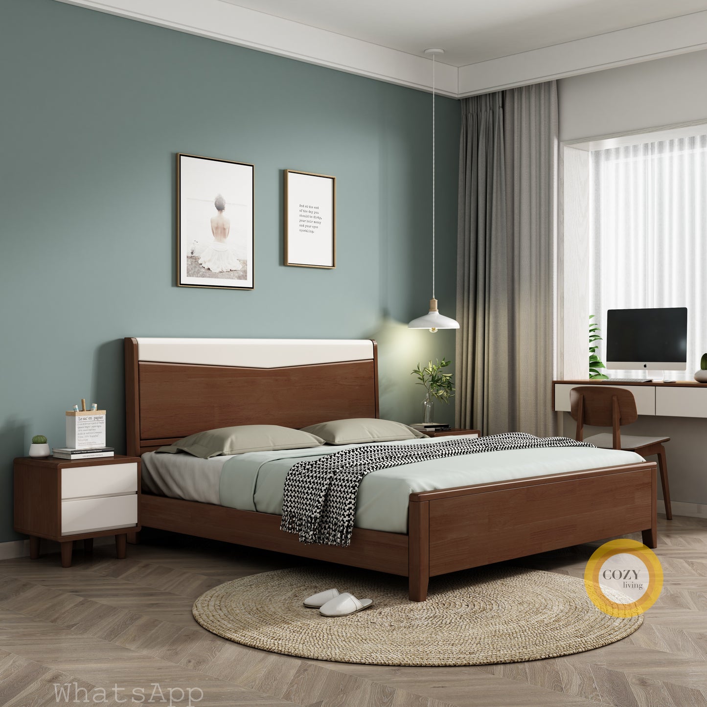 611 Nordic solid wood bed 