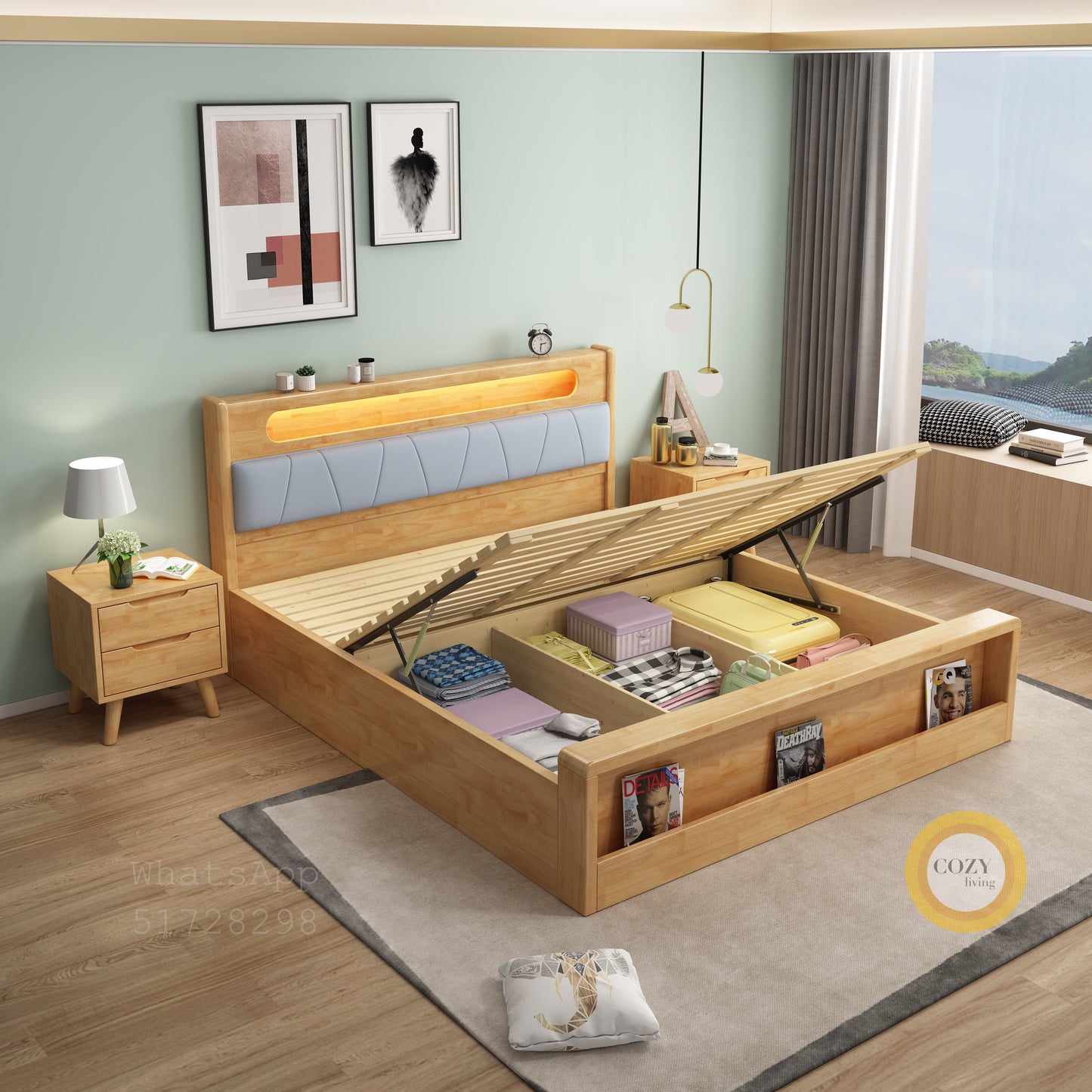 992 Nordic solid wood bed 
