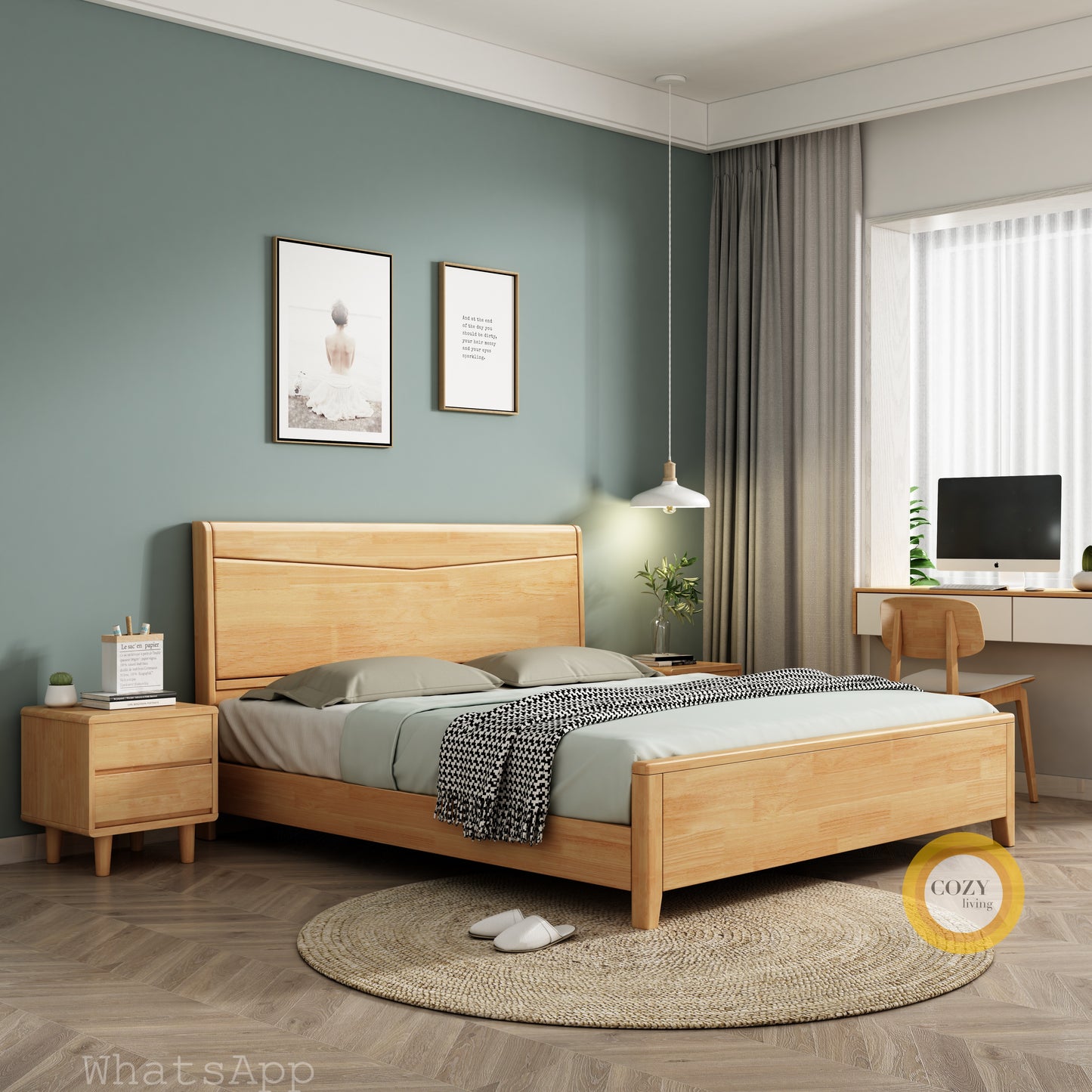 611 Nordic solid wood bed 