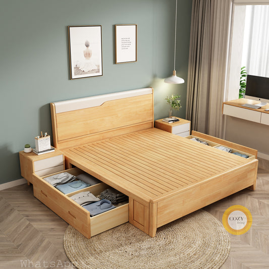 619 Nordic solid wood bed 