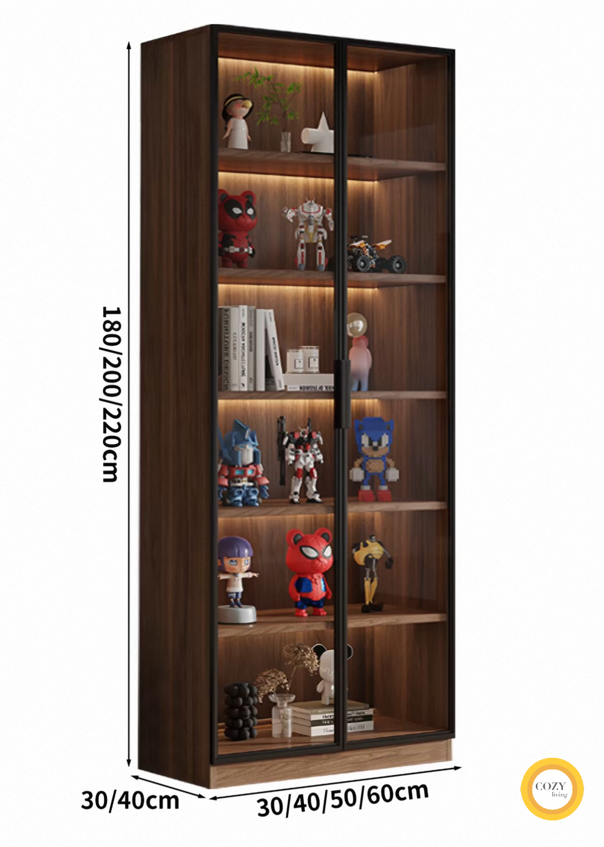 𝐓Ö𝐆𝐎 實木玻璃展示櫃書櫃